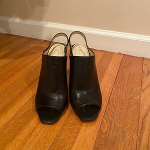 Elegant Black Open-Toe Mules